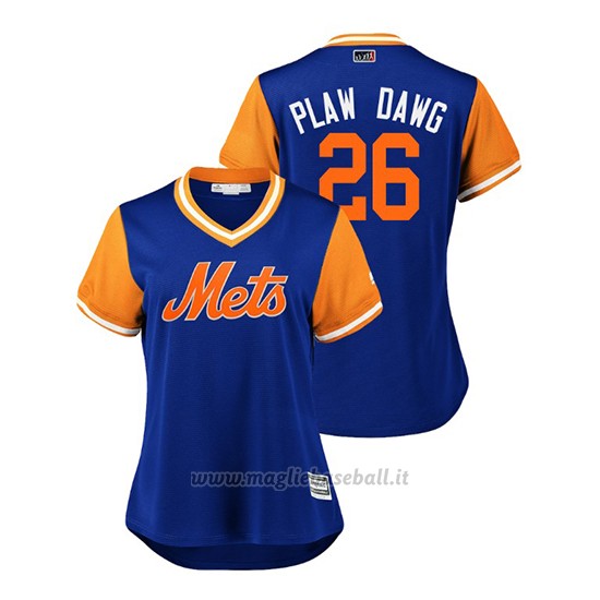 Maglia Baseball Donna New York Mets Kevin Plawecki 2018 Llws Players Weekend Plaw Dawg Royal
